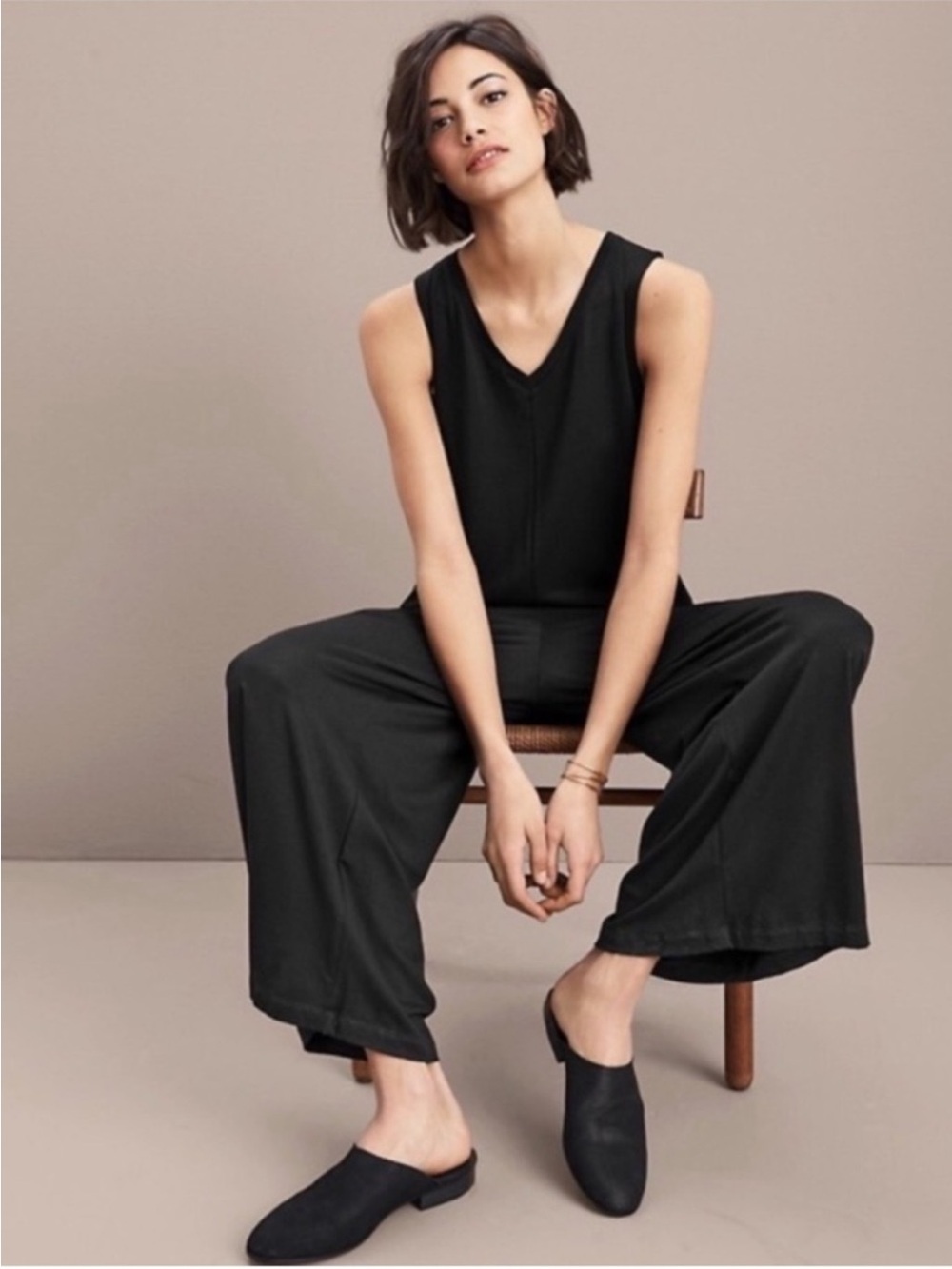 Eileen Fisher Viscose Jersey Wide Leg Jumpsuit